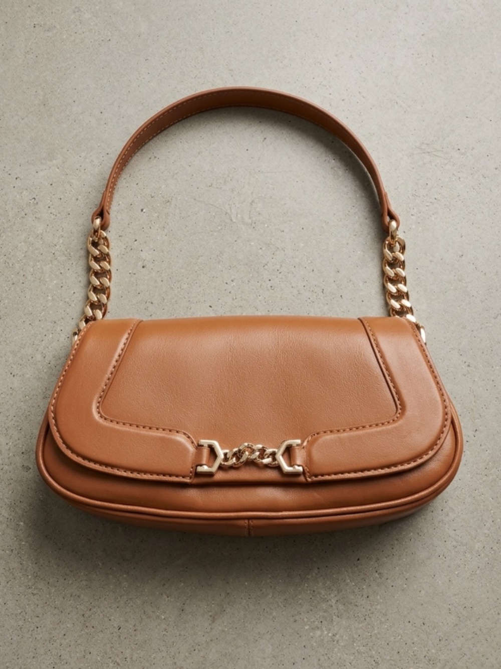 Arezzo Brown Leather Shoulder Bag - Good Condition